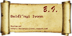 Belányi Ivonn névjegykártya
